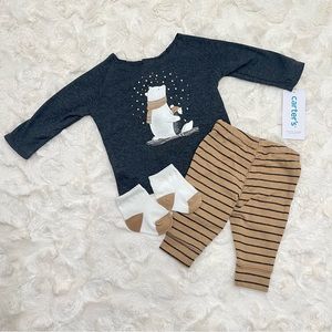 Carter’s 3-Piece Polar Bear Outfit Set-Newborn-NWT